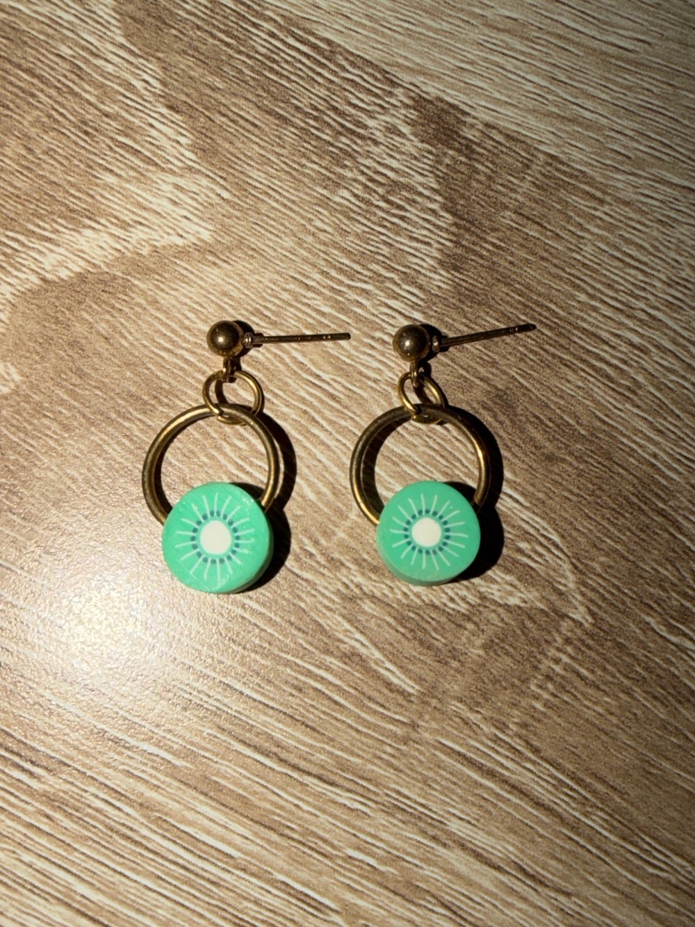 Gold Earrings with Kiwis π₯